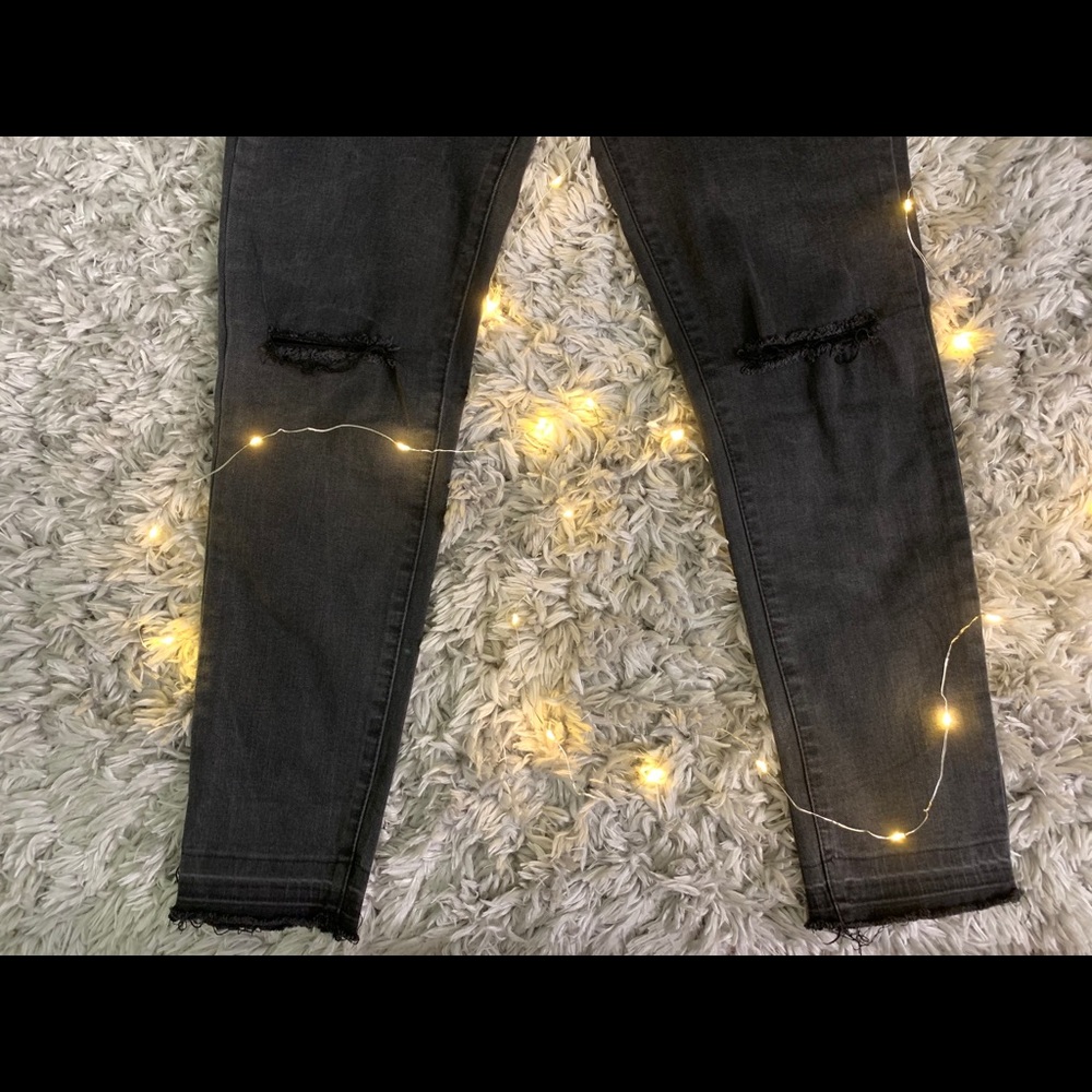 off black high waisted ankle jeggings - Picture 2 of 5